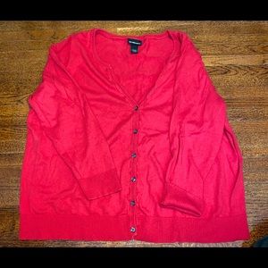 Lane Bryant red long sleeve cardigan